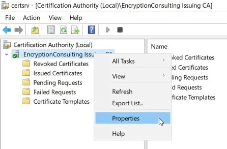 Manage Certificates permission at the issuing CA